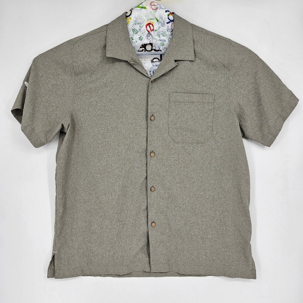 GameGuard 1092 Shirt Mens Large Gray Perforated Button Up Fishing Short Sleeve